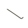 A long, thin, dark metal needle tine with a slight bend, designed for turf maintenance