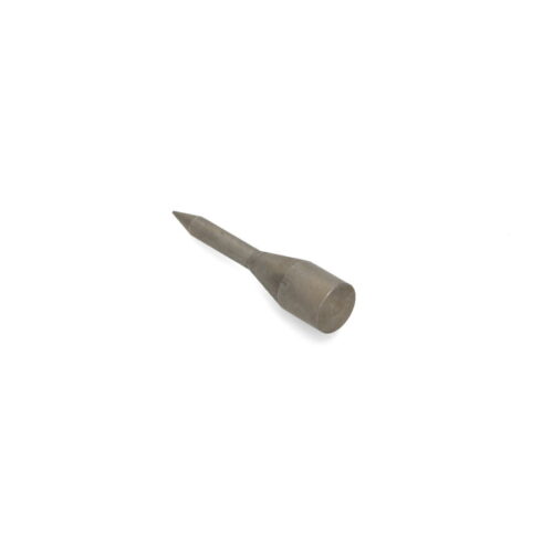 Solid round tine with a tapered end, metallic finish, angled view showcasing its length and shape