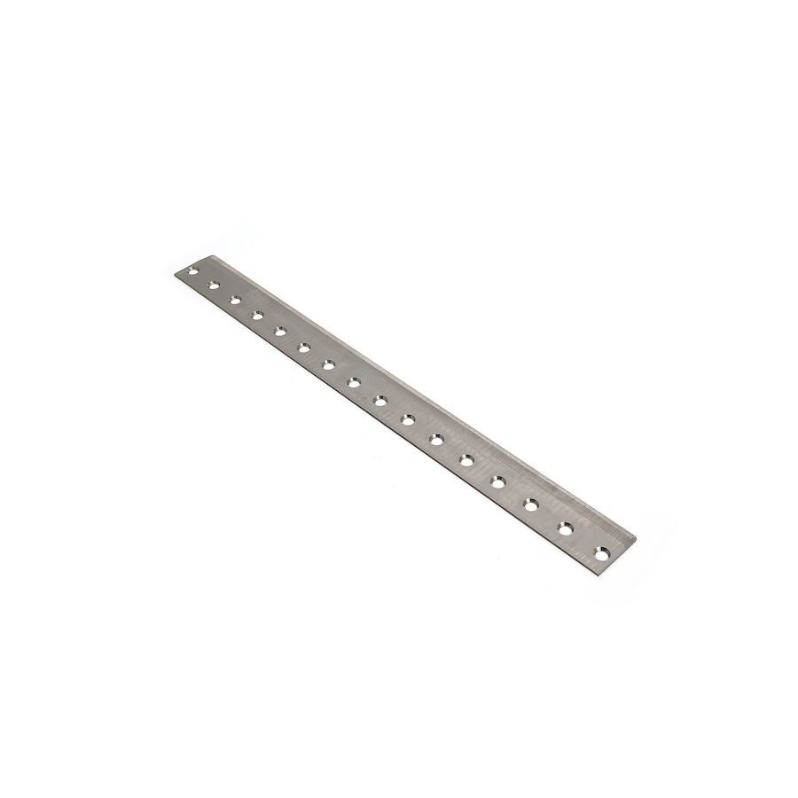 623_5bbcfb9d-bb2c-488d-8cd1-351af508c8f6 Metal bedknife with multiple holes, showcasing a sleek, elongated design for precision cutting