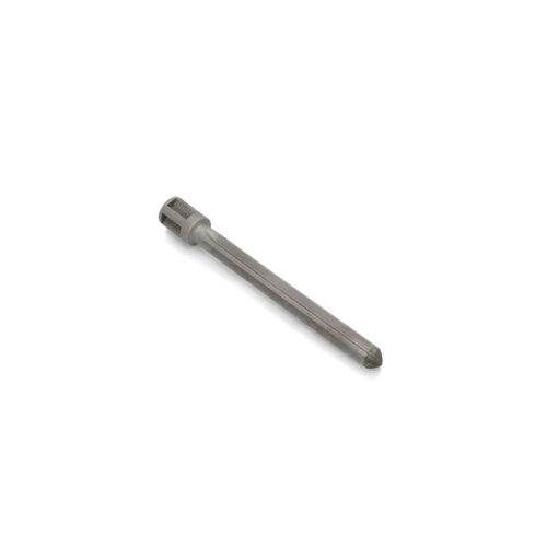A single carbide tine with a pointed end, showcasing a metallic finish and cylindrical shape