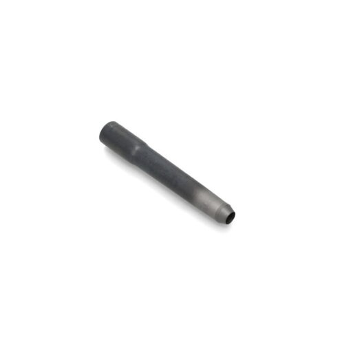 A hollow carbide tine with a cylindrical shape, featuring a dark metallic finish and tapered end