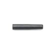 Black hollow tine with a tapered end, measuring 4.75 inches in length and 0.76 inches in diameter