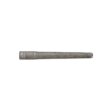 Metal hollow tine with a tapered end, showcasing a weathered gray finish and cylindrical shape