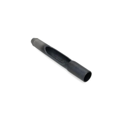 Black metal tine with a hollow center, designed for Toro Titan Max side eject systems