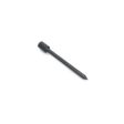 A solid round tine with a pointed tip, black metal finish, shown from the side