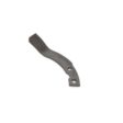 Metal right-hand tine with a curved shape and two mounting holes, designed for lawn equipment