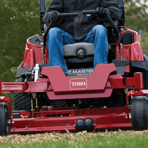 A Toro 7500-D Zero Turn Mower being put to work