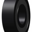 Black roller bearing with a smooth surface, designed for rear roller brush applications