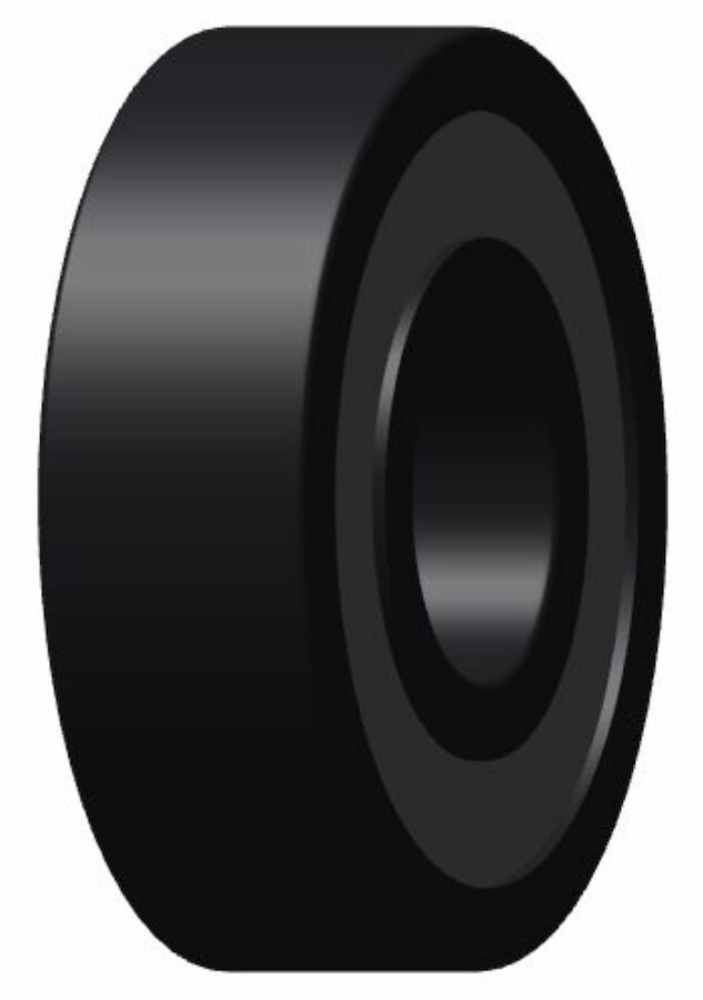 623_6a4f20c7-7581-4045-bae3-0147a5d170d7 Black roller bearing with a smooth surface, designed for rear roller brush applications