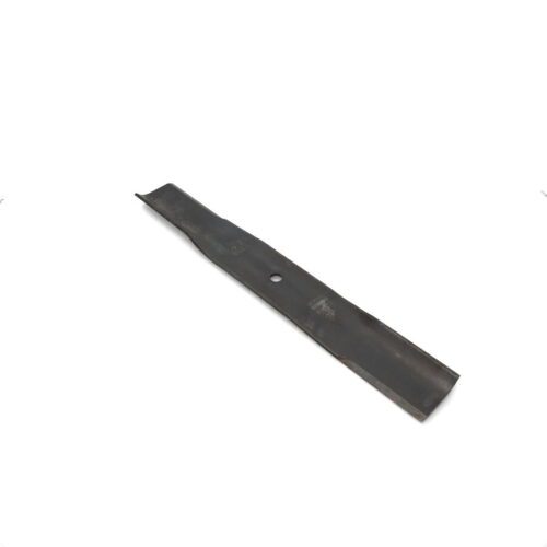 A 46 cm metal lawn mower blade with a high sail design, showcasing a sharp cutting edge