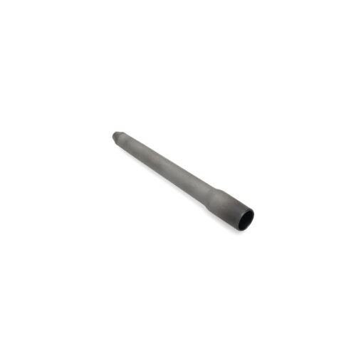 A long, cylindrical carbide hollow tine with a tapered end, shown from a side angle