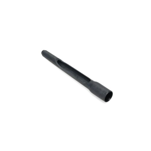 Black side eject tine with a cylindrical shape and a slot, designed for Toro equipment