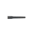 A black hollow tine with a tapered end, designed for aerating soil and enhancing lawn health