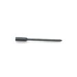 Solid round tine with a tapered end, black color, shown from a side angle