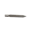 Metal slicing tine with a pointed tip, featuring a cylindrical base for attachment