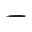 Black hollow tine assembly with a cylindrical shape, designed for lawn care equipment