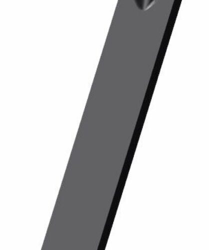 Black slicing tine with a pointed tip, measuring 6.50 inches by 0.75 inches, shown from an angle