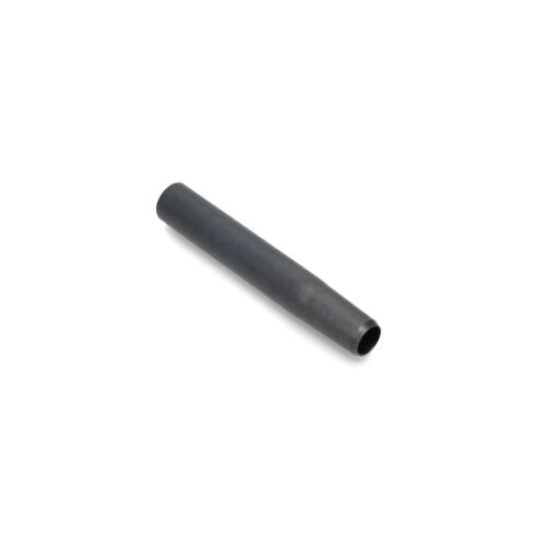 A hollow tine with a cylindrical shape, black color, and smooth surface for aeration tools