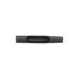 Black side eject tine with a hollow center, showing a cylindrical shape and smooth surface