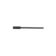 Solid round tine with a tapered end, black metal finish, designed for tilling soil