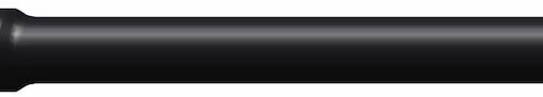 Solid round tine with a tapered end, black color, showcasing a smooth surface and cylindrical shape