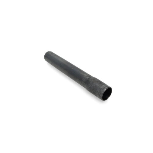 A black hollow tine with a cylindrical shape, showing a smooth surface and tapered end
