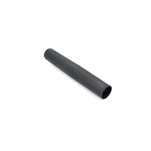 Black hollow tine with a cylindrical shape, showing a smooth surface and rounded ends