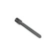 A gray metal tine with a pointed end, designed for use in gardening or landscaping tools