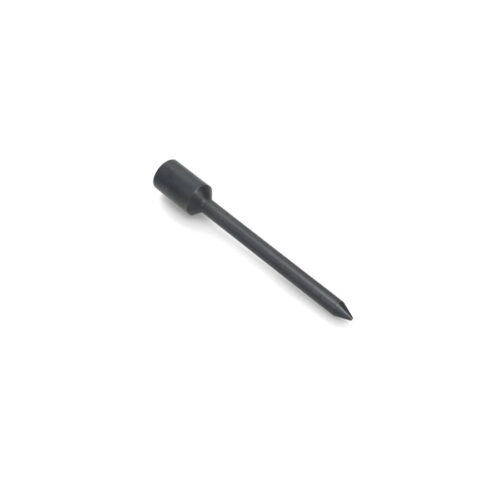 Solid round tine with a pointed tip, black finish, and cylindrical base, shown from a side angle