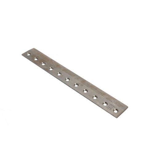 623_88e0449e-1287-4e12-91bf-4a8dd66aeaff Metal bedknife with multiple holes, designed for precision cutting in lawn equipment