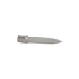 Solid round tine in gray, featuring a tapered end and a cylindrical base for attachment