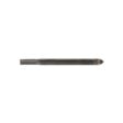 A metallic carbide tine with a pointed end, shown from a top-down angle against a white background