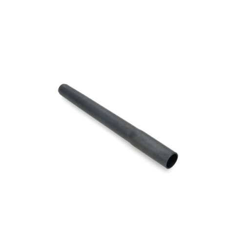 A hollow tine with a tapered design, featuring a dark metallic finish and smooth surface