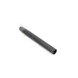 A black hollow tine with a tapered end, shown from a side angle, designed for aeration tools
