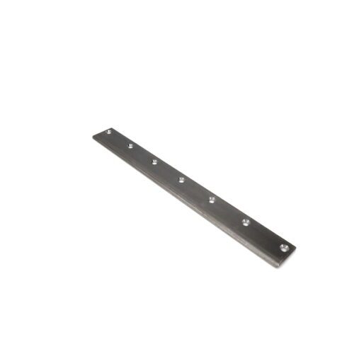 A long, steel bedknife with multiple mounting holes, designed for precise fairway cutting