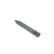 A solid slicing tine with a pointed tip, gray metal, and a cylindrical base for attachment