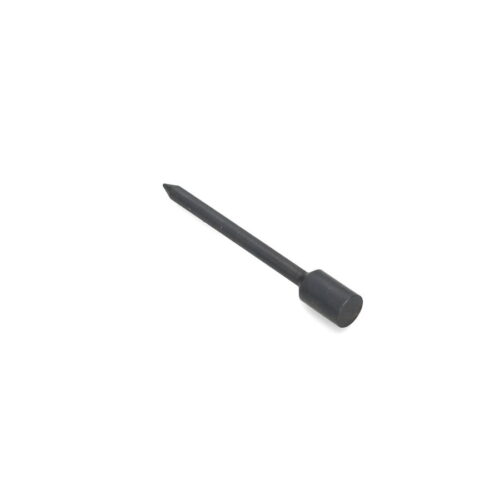 Solid round tine with a pointed tip and cylindrical base, shown at an angle, in black color