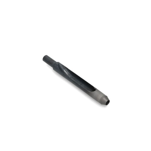 Black quad tine attachment with a tapered end, designed for lawn care equipment