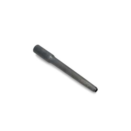 A hollow tine with a cylindrical shape, featuring a dark metallic finish and open end