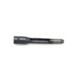 A dark metal tine with a side eject feature, showing a cylindrical shape and cutout design