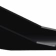 Black closed spoon tine with a tapered design, showing side profile and mounting hole