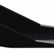Black open spoon tine with a tapered design, featuring mounting holes for attachment