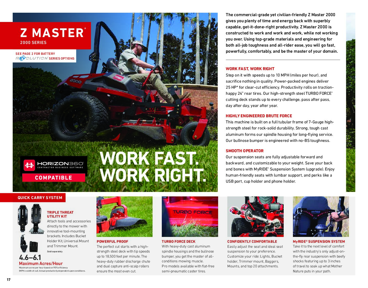 Toro Z Master 2000 Series Sell Sheet