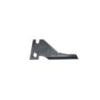 Black metal open spoon tine with a curved edge and mounting holes, viewed from the side