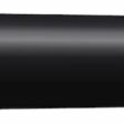 Black hollow tine with a tapered end, showcasing a smooth cylindrical shape and precise dimensions