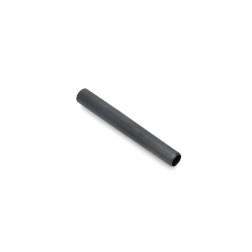 A black hollow tine with a cylindrical shape, shown from a side angle on a white background