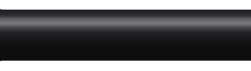 Solid round tine in black, showing a pointed end and cylindrical shape, designed for tilling