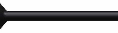 Solid round tine with a tapered end, black finish, viewed from the side