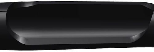 Black heavy-duty side eject tine with a smooth, tapered design, viewed from the side