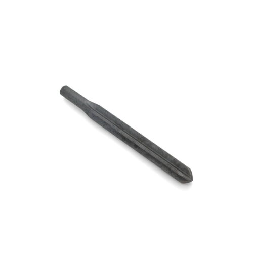 A single, dark metal cross tine with a tapered end, shown from a side angle